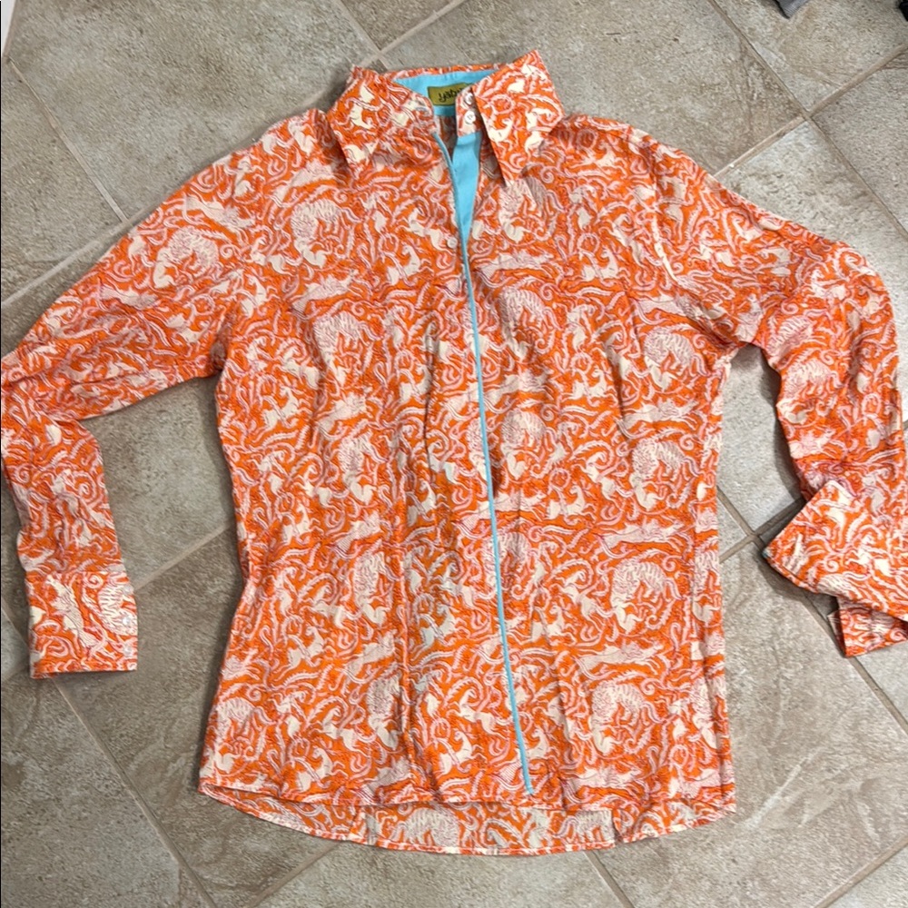 Orange and White Patterned Jacket